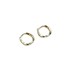 Minimalist gold twisted hoop earrings crafted from S925 sterling silver for women