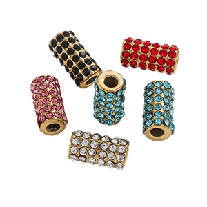 Colorful rhinestone paved large hole 3mm beads for DIY jewelry and beaded crafts