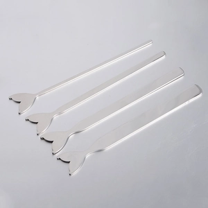 Detailed view of stainless steel mermaid tail metal blanks for DIY bracelet making