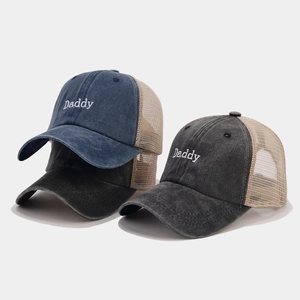 Vintage Daddy Stickerei Trucker Caps mit gewaschener Baumwolle und Mesh-Netz