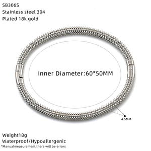 Minimalist silver steel twisted texture cuff bracelet in high-quality 304 stainless steel