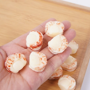 Realistic PVC scallop meat model for photography props and miniature kitchen decor