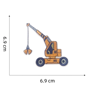Cartoon crane embroidery patch for clothing iron-on applique sized 6.9cm x 6.9cm