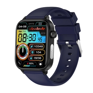 ET570 smartwatch featuring ECG monitoring and non-invasive blood glucose on black square dial