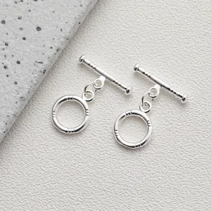 Detail of silver plated 14K gold OT toggle clasps for DIY jewelry making and bracelets