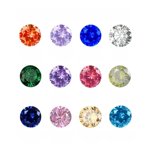 Detail guide showing 12 different colorful birthstones from January to December
