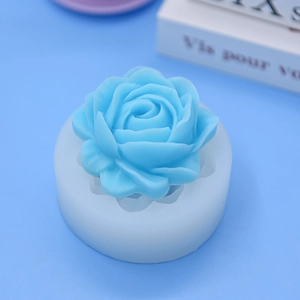 White silicone rose flower mold for DIY cake baking and handcrafted resin chocolate crafts