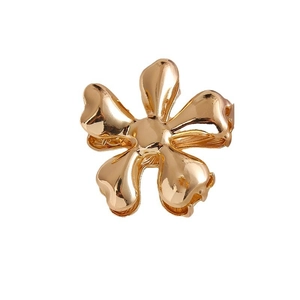 Minimalist golden metal flower hair claw clip with a polished mirror finish for women
