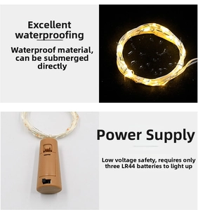 Waterproof warm LED copper wire string lights with cork battery box for holiday decor