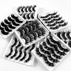 5 pairs set of messy thick curly false eyelashes in various styles G01 to G08