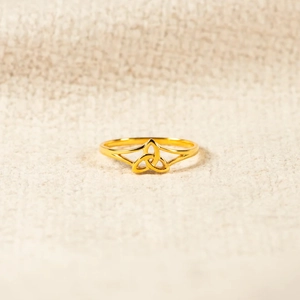 Trinity Knot Celtic Ring 925 Sterling Silver Gold Plated Geometric Fashion Ring For Women Minimalist Finger Jewelry
