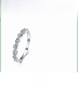 Macro shot of S925 sterling silver ring with marquise cubic zirconia 1.6mm band
