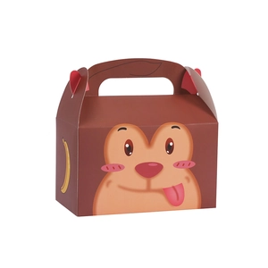 Boîte cadeau singe dessin animé avec motifs bananes pour friandises et goûters