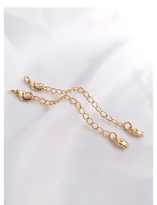 Detail of 14K gold filled extender chains with lobster clasp and tulip charm