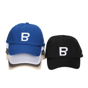 Unisex baseball cap with B embroidery in five colors showing front and side views
