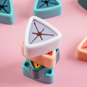 Triangle silicone kitchen towel holder hooks with star shaped cutout in macaron colors