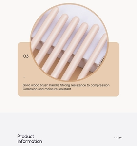 Detail of premium solid wood makeup brush handle with smooth matte finish and minimalist design