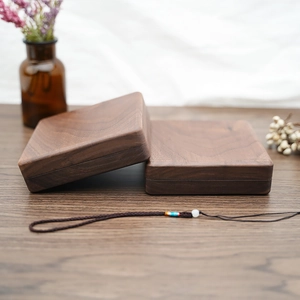 Polished walnut finish wooden jewelry boxes with natural wood grain for necklaces
