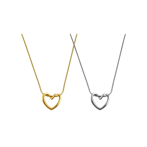 Titanium Steel Heart Butterfly Pendant Necklace Simple Twisted Minimalist Clavicle Chain Jewelry For Women