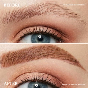 Before and after comparison of brow gel 04 Rick Auburn for defined and natural eyebrows