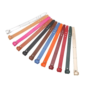 DIY colorful leather wrist straps with metal buckles for mobile phone cases in various colors