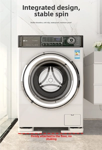 Detail of white anti-vibration washing machine pads for stability and noise reduction