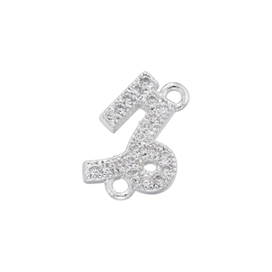 Macro view of silver constellation connector with micro-paved zircons for DIY jewelry