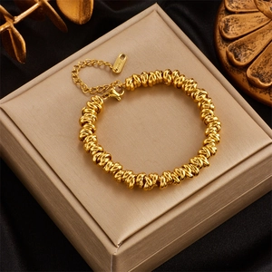 Fashion Twisted Rope Bracelet 18K Gold Plated Stainless Steel Tricolor Adjustable Link Chain Jewelry For Women