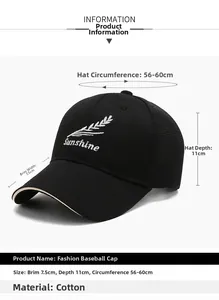 Detail of cotton mesh baseball cap with wheat embroidery and adjustable size specs