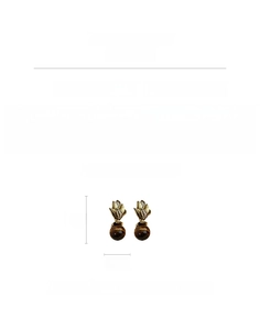Détails des boucles d'oreilles œil de tigre vintage dimensions 4cm x 1.4cm avec strass