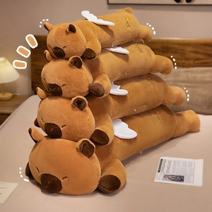 Angel Capybara Plush Pillow Long Body Stuffed Animal With Wings Soft Fur Sleeping Companion Cute Home Decor For Kids