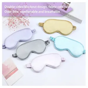 Silky satin sleep masks in pastel colors with elastic strap for light blocking