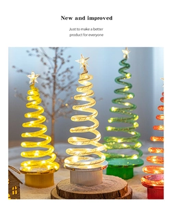 Mini LED Christmas trees in gold, silver, red and green for festive desktop decoration