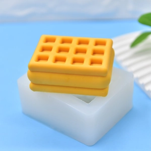 12-grid square waffle silicone mold for DIY cake, candle, and soap making crafts