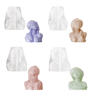 Goddess bust silicone mold set for scented candles and resin art plaster ornaments