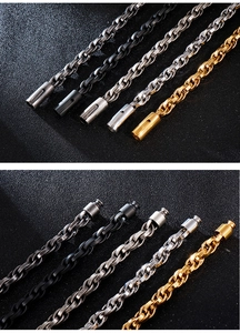 Macro shot of double-woven stainless steel bracelets with cylindrical clasps in multiple colors