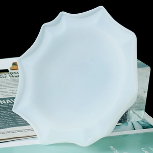 Detailed view of translucent decagonal silicone resin mold for DIY storage trays