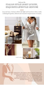 Détail de l'ensemble de nuit en satin blanc avec caraco et peignoir à texture soyeuse