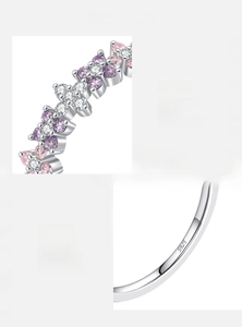 Macro detail of S925 sterling silver ring showing 5A cubic zirconia and hand-set craft