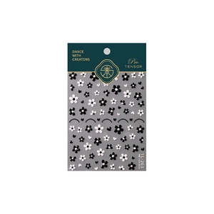 French style black and white flower nail art stickers with pearls and hearts, model TL-263