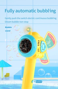 Detail of submarine-style bubble gun with 8-hole auto nozzle and integrated LED light