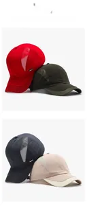 Dettaglio dei pannelli in mesh traspirante e del logo SPORTS sul lato del cappellino