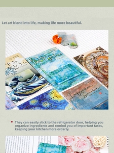 Detailed close-up of acrylic magnets featuring Van Gogh and Monet fine art masterpieces