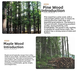 Detailed comparison of natural pine and maple wood textures for round wooden beads