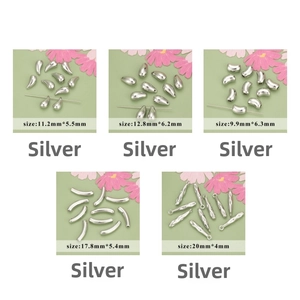 Detailed silver plated droplet and curved tube charms for DIY jewelry making