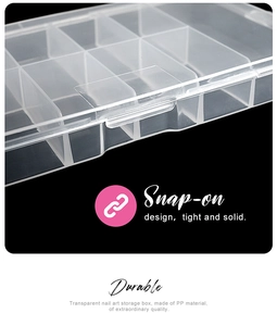 Detail view of the durable PP material snap-on buckle and inner storage dividers