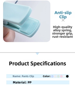 Detail view of anti-slip plastic pants hanger clip with strong alloy spring structure