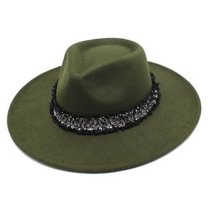 Chapeau Fedora Large Bord Feutre De Laine Jazz Casquette Avec Bande En Tweed Tressé Frange Élégant Rétro Décontracté Sortie Hiver Automne