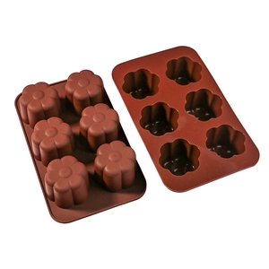 6-cavity flower silicone mold two-piece set for baking chocolate and jelly making