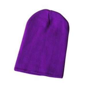 Classic purple knitted beanie hat with CAT embroidery for outdoor winter skiing wear